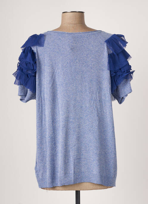 Gilet manches courtes bleu CRISTINA GAVIOLI pour femme