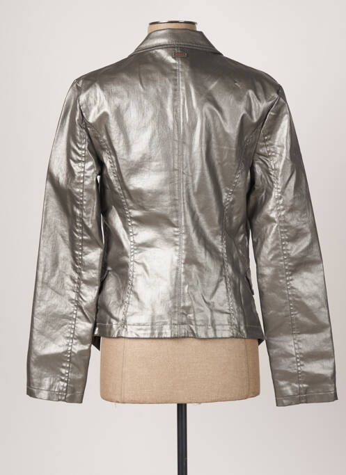 Veste simili cuir gris SEXY WOMAN pour femme