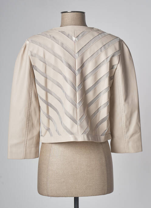 Veste simili cuir beige CRISTINA GAVIOLI pour femme