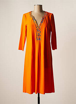 Robe mi-longue manches 3/4 manches 3/4 orange SPORTALM femme