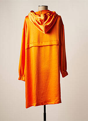Manteau long coupe droite a capuche orange FRACOMINA femme