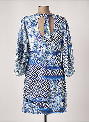 Robe mi-longue imprimé fantaisie manches longues bleu LAFTY LIE femme