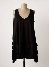 Tunique sans manche tissage jersey noir URBAN femme