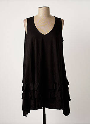 Tunique sans manche coupe cintrée noir URBAN femme