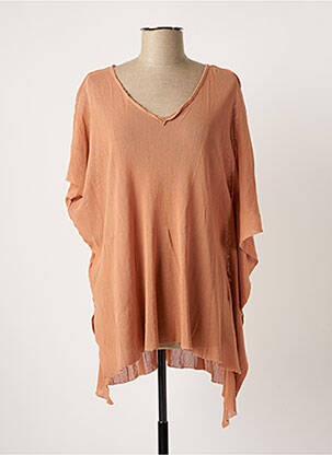 Top stretch manches courtes marron KEDZIOREK femme