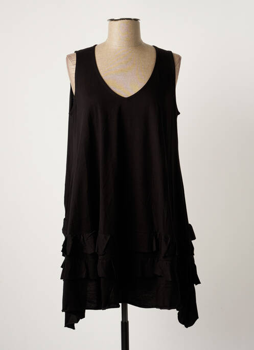 Tunique sans manche tissage jersey noir URBAN femme