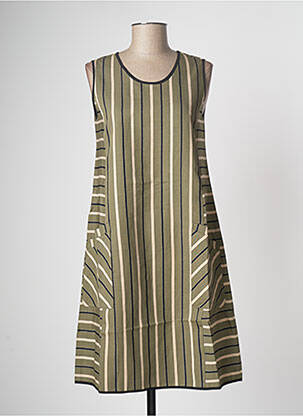 Robe mi-longue sans manche sans manche vert NINATI femme