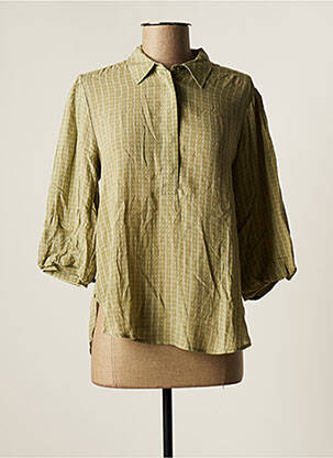Blouse manches 3/4 manches 3/4 vert YAYA femme