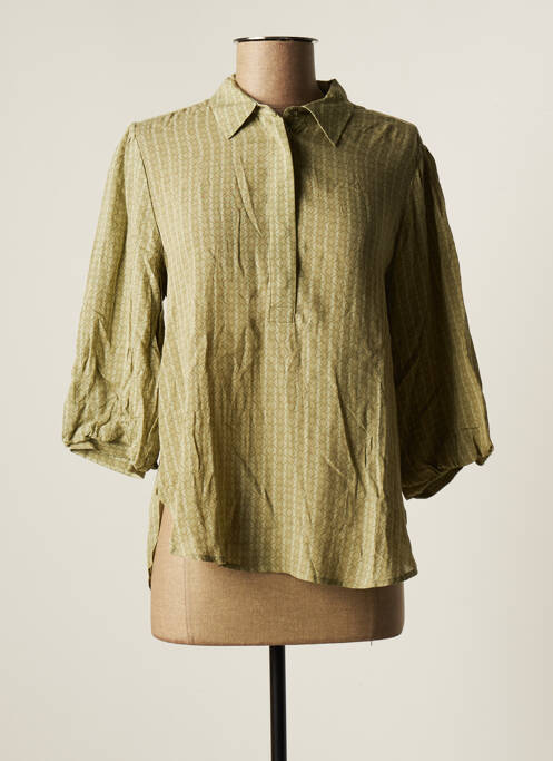 Blouse manches 3/4 manches 3/4 vert YAYA femme