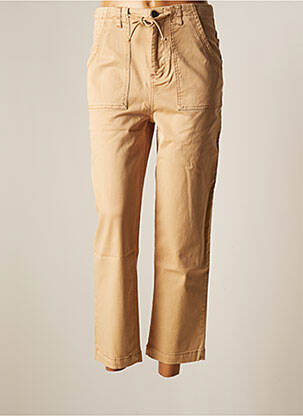 Pantalon 7/8 taille élastique taille normale marron YAYA femme