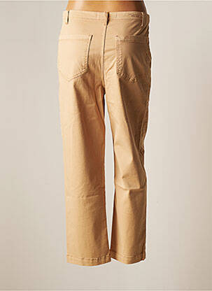 Pantalon 7/8 tissage popeline taille normale marron YAYA femme