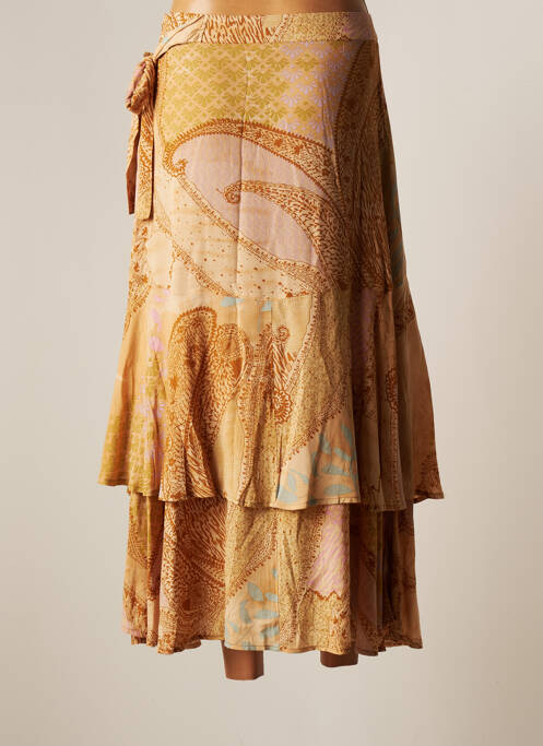 Jupe mi-longue beige YAYA pour femme