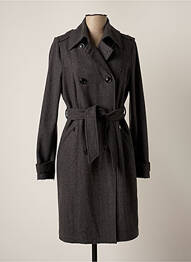 Manteau long coupe cintrée sans capuche gris GAS femme