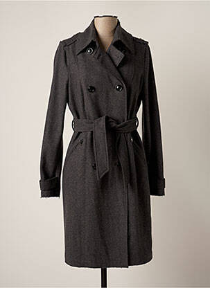 Manteau long coupe cintrée sans capuche gris GAS femme