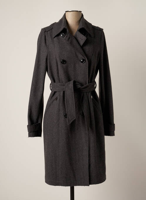 Manteau long coupe cintrée sans capuche gris GAS femme