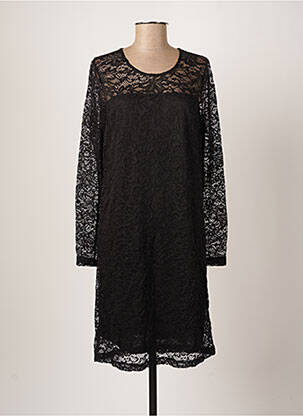 Robe mi-longue manches longues manches longues noir KAFFE femme