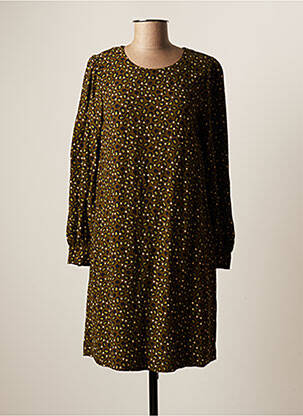 Robe mi-longue manches longues manches longues vert BENSIMON femme
