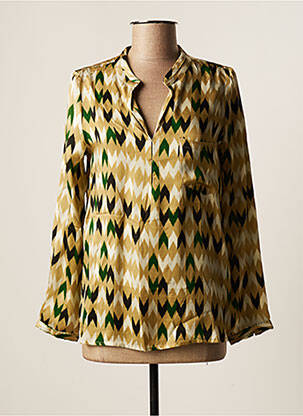 Blouse imprimé fantaisie manches longues beige STORIATIPIC femme