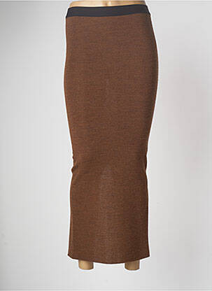Jupe longue coupe droite marron HUMILITY femme