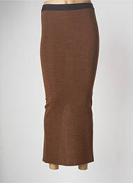 Jupe longue coupe droite marron HUMILITY femme