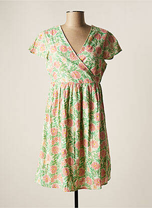 Robe mi-longue imprimé fantaisie manches courtes rose VERO MODA femme