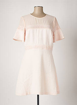 Robe courte fermeture zippée au dos manches courtes rose MORGAN femme