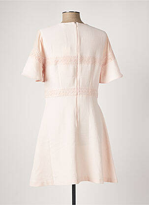 Robe courte fermeture zippée au dos manches courtes rose MORGAN femme