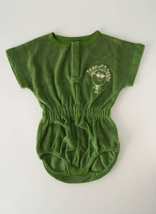 Barboteuse broderie vert HELLO ELAÉ enfant