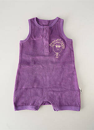 Combishort col rond sans manche violet HELLO ELAÉ enfant