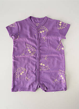 Combishort imprimé fantaisie manches courtes violet HELLO ELAÉ enfant
