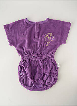 Barboteuse broderie violet HELLO ELAÉ enfant