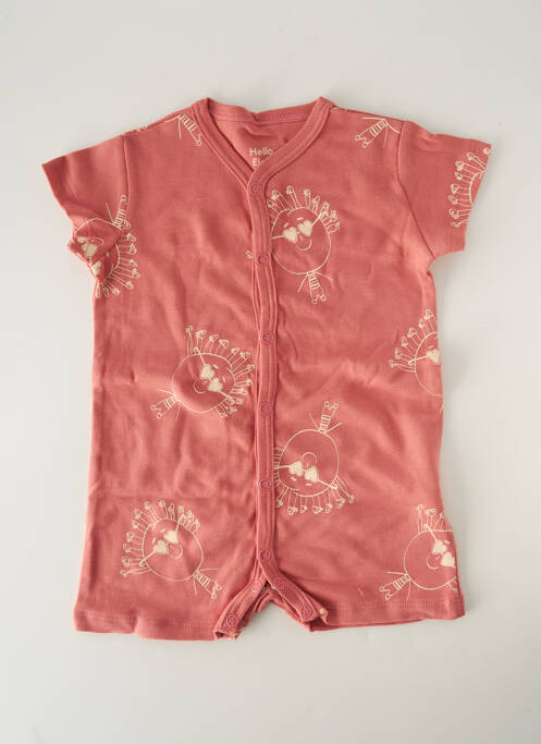 Combishort imprimé fantaisie manches courtes rose HELLO ELAÉ enfant