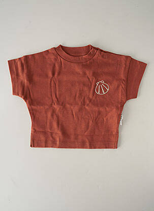 T-shirt coupe droite manches courtes marron HELLO ELAÉ enfant