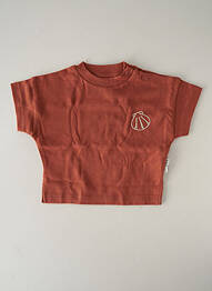 T-shirt coupe droite manches courtes marron HELLO ELAÉ enfant
