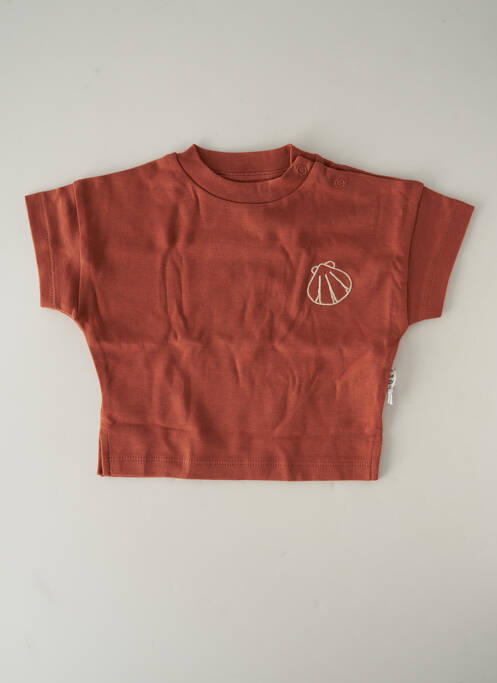 T-shirt coupe droite manches courtes marron HELLO ELAÉ enfant
