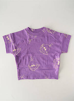 T-shirt coupe droite manches courtes violet HELLO ELAÉ enfant