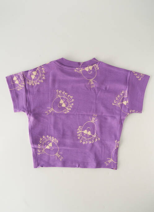 T-shirt coupe droite manches courtes violet HELLO ELAÉ enfant