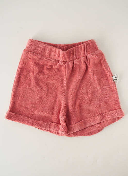 Short coupe droite taille élastique rose HELLO ELAÉ enfant