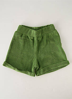 Short coupe droite taille élastique vert HELLO ELAÉ enfant