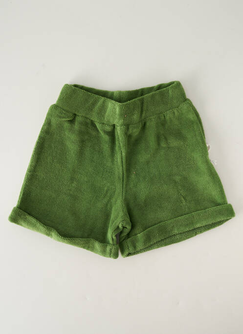 Short coupe droite taille élastique vert HELLO ELAÉ enfant