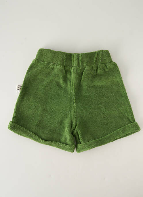 Short coupe droite taille élastique vert HELLO ELAÉ enfant