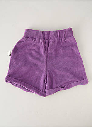 Short coupe droite taille élastique violet HELLO ELAÉ enfant