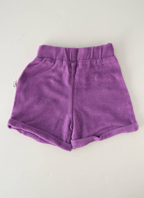 Short coupe droite taille élastique violet HELLO ELAÉ enfant