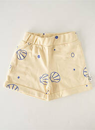 Short sérigraphie taille élastique beige HELLO ELAÉ enfant