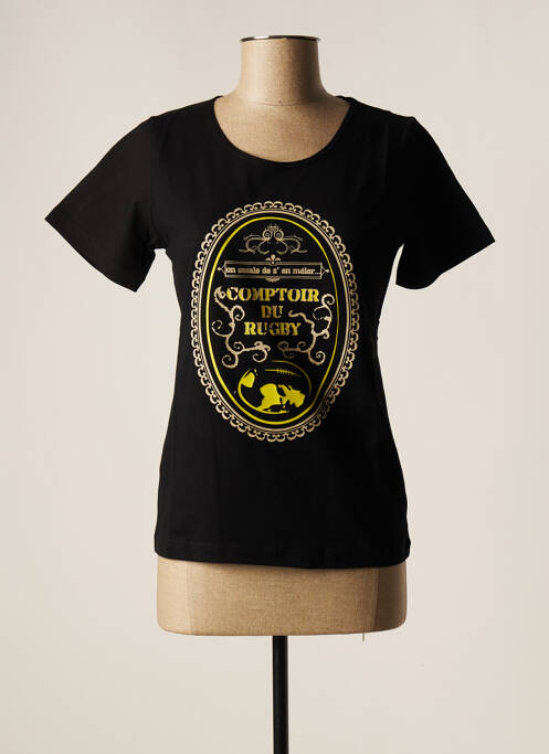 T-shirt noir COMPTOIR DU RUGBY pour femme