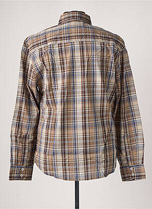 Chemise manches longues manches longues marron QUINZE & TREIZE homme