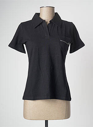 Polo broderie manches courtes noir HAKA DANCE femme