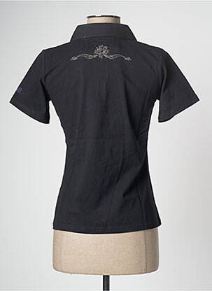 Polo broderie manches courtes noir HAKA DANCE femme