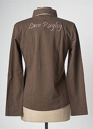 Polo broderie manches longues vert COMPTOIR DU RUGBY femme
