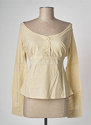 Blouse col rond manches longues beige CLOUD'S femme